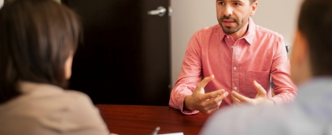 Picture of a man at a job interview